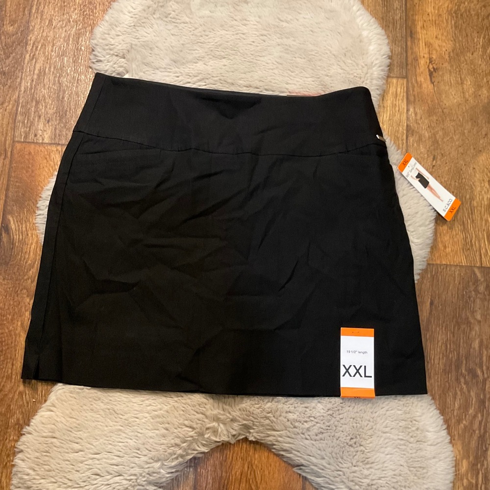 S.C.‎ & Co. Skort Size XXL Black 360 Tummy Control 19.5" Length NWT Womens Skirt